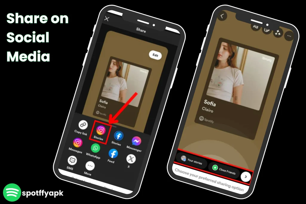 share Music in Social Media on spotify