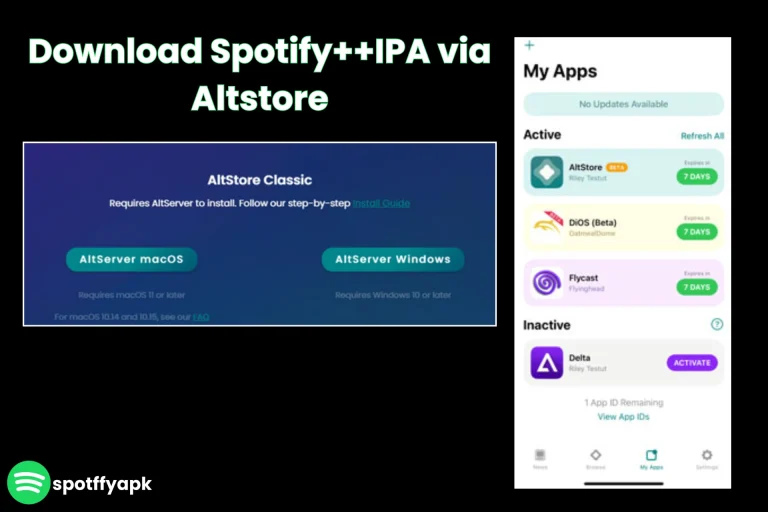 Download Spotify++IPA via Altstore