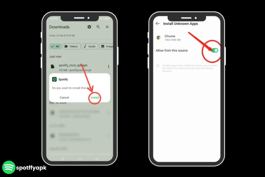 how to install spotify x mod apk