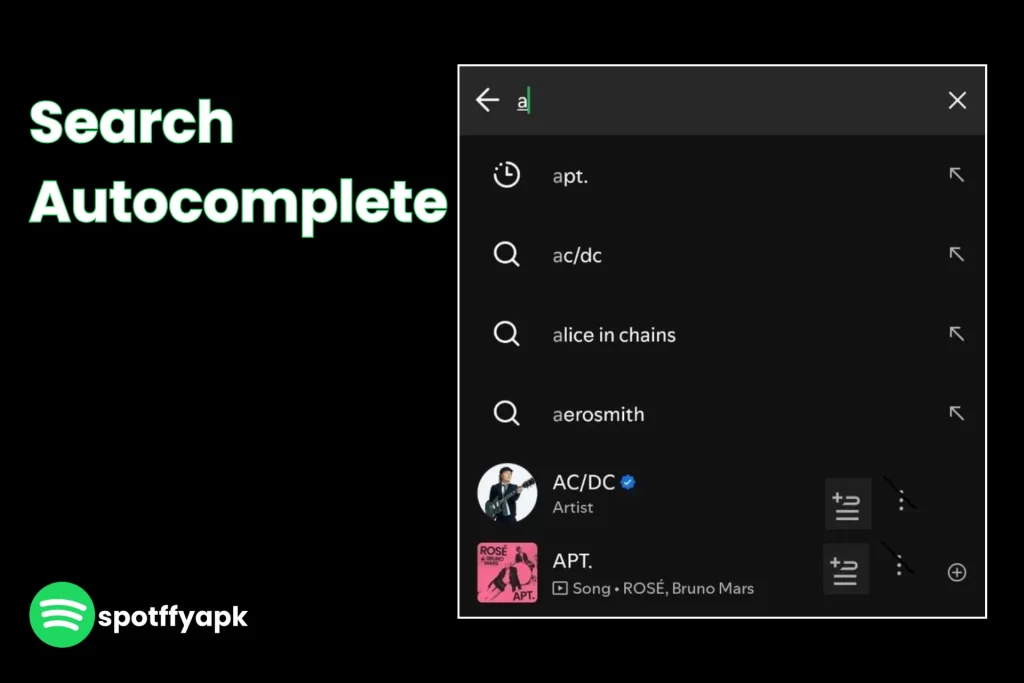 Search Autocomplete in spotify